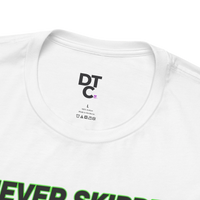 DailyThreadCo. white 100% cotton t-shirt with a graphic print of a pigeon and text 