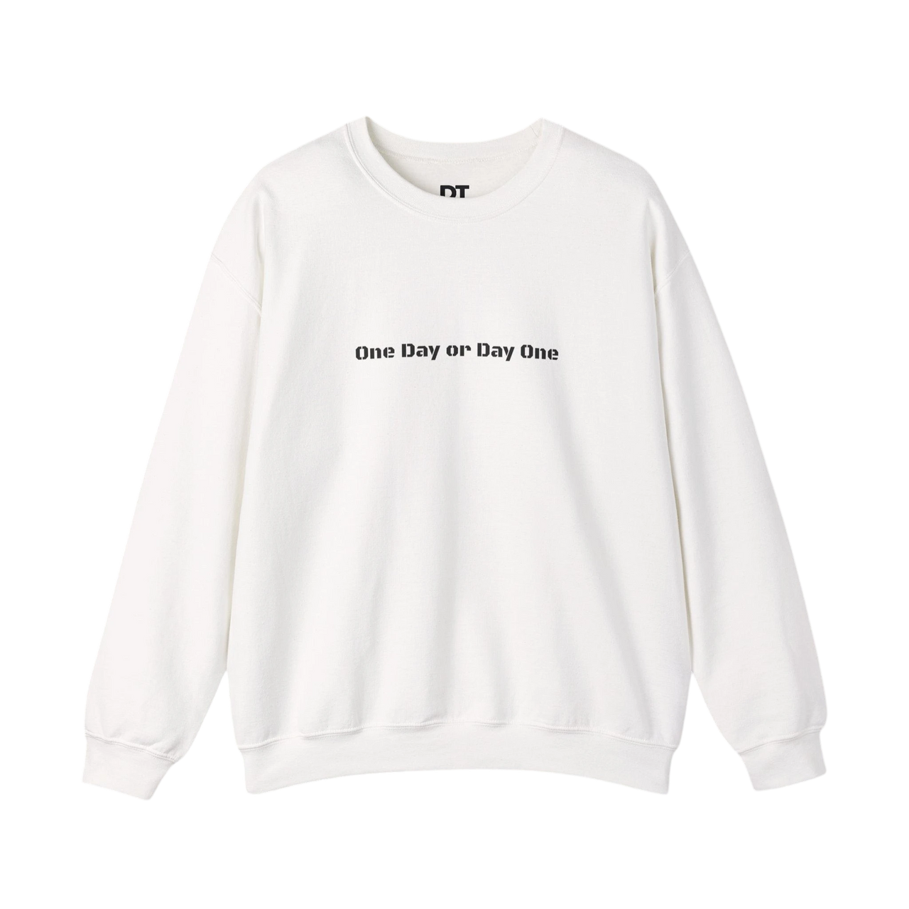 DailyThreadCo. white crewneck sweatshirt with