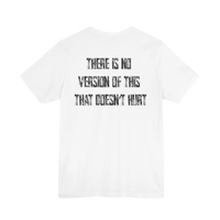 DailyThreadCo. white 100% cotton t-shirt with distressed text graphic on back: 