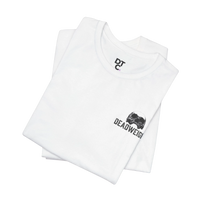 DailyThreadCo. white 100% cotton graphic tee with skull and 'Deadweight' text on chest.
